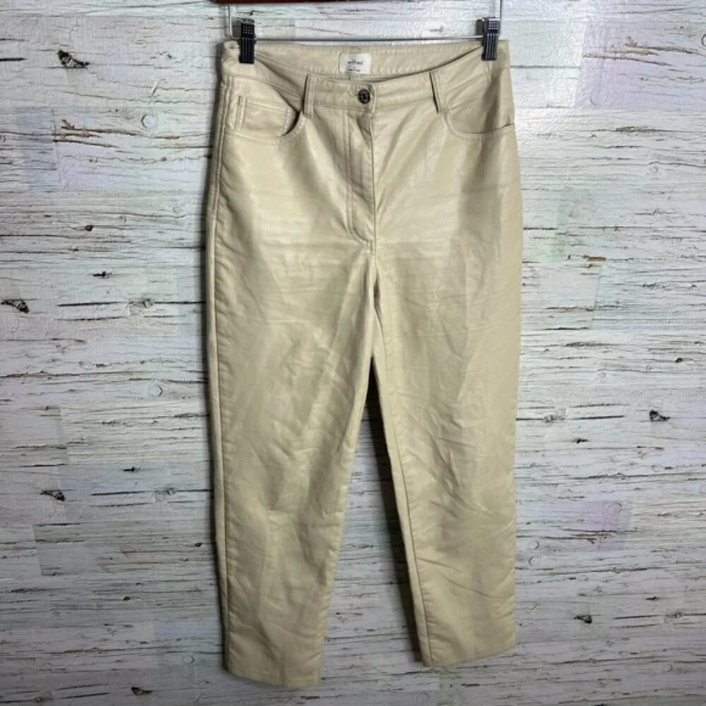 Aritzia  Wilfred Melina Super High Faux Leather Pants Matte Pearl Size 6
